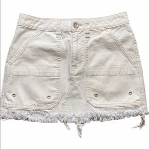Free People White Denim Jean Mini Skirt Size 24(0)